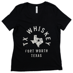 Ladies V-Neck State Tee - Black