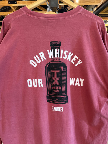 Our Whiskey Our Way Bottle L/S - Crimson