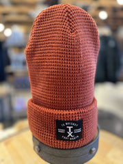 Rust Waffle Cuffed Knit Beanie