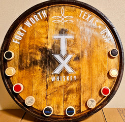 TX Whiskey Barrel Head 1/2 Cap Display