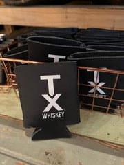 TX Whiskey Koozie White Logo