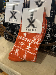 TX Whiskey Cheers Socks-Orange